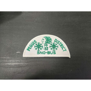 Vtg Peguis District 1992 Sno-Bus Patch Half Circle Indigenous Theme Scout Canada